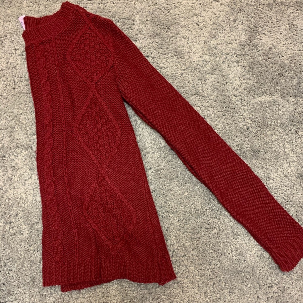 Red knit sweater